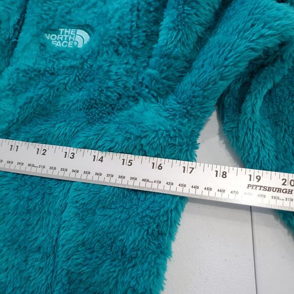 The North Face Jacket Womens Small Teal High Pile Fleece Full Zip Pockets C853F - Picture 6 of 10